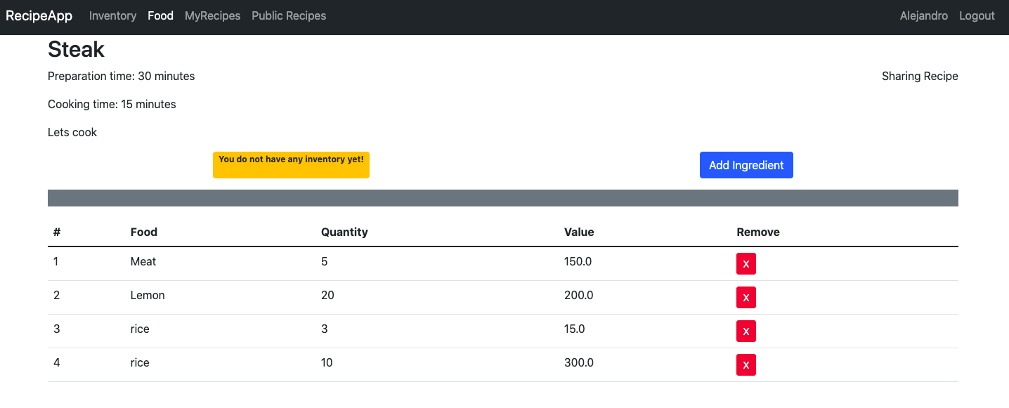 Recipe App project